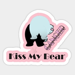 Kiss my Bear Cancer Sticker